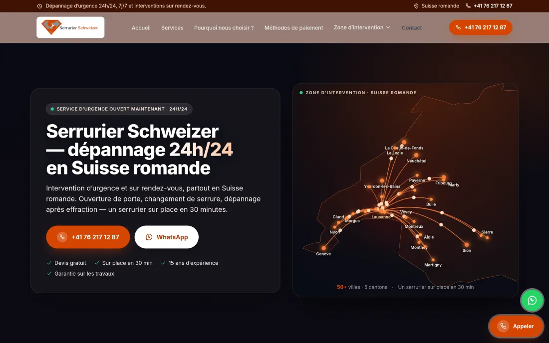 Serrurier Schweizer — Sajt + Google Ads